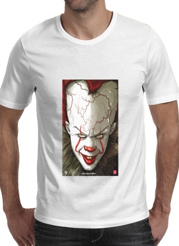 T-shirt homme manche courte col rond Blanc Evil Clown 