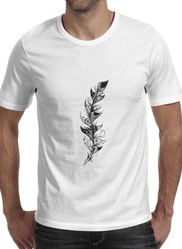 T-shirt homme manche courte col rond Blanc Feather