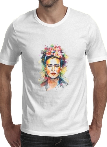 T-shirt homme manche courte col rond Blanc Frida Kahlo