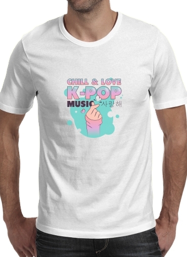 T-shirt Hand Drawn Finger Heart Chill Love Music Kpop