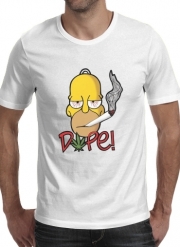 tshirt-homme-blanc-mc Homer Dope Weed Smoking Cannabis