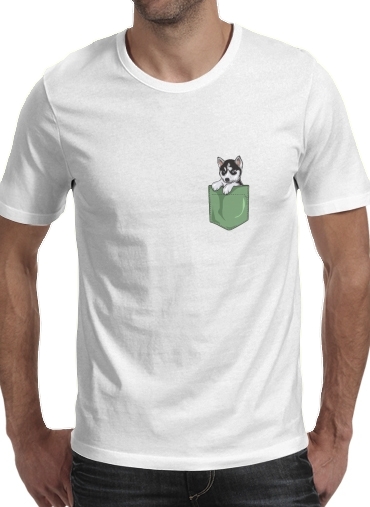 T-shirt Husky Dog in the pocket
