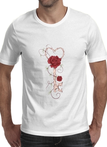 T-shirt homme manche courte col rond Blanc Key Of Love