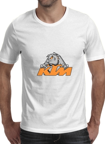 T-shirt homme manche courte col rond Blanc KTM Racing Orange And Black