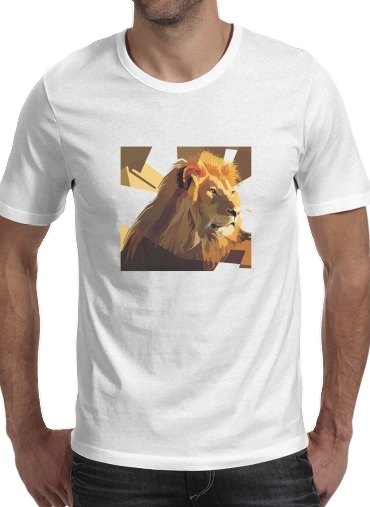 T-shirt Lion Geometric Brown