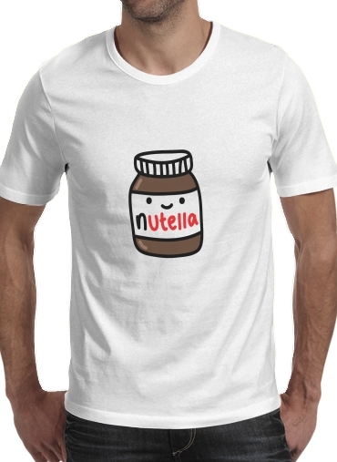 T-shirt homme manche courte col rond Blanc Nutella