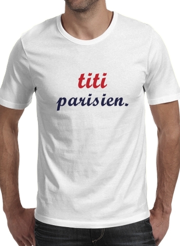 T-shirt homme manche courte col rond Blanc titi parisien