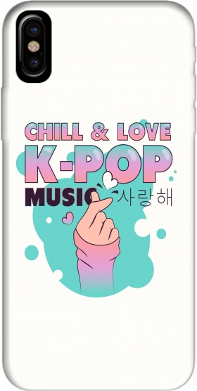 Coque Hand Drawn Finger Heart Chill Love Music Kpop