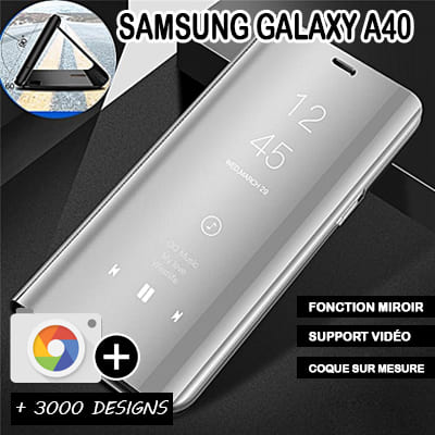Caler Coque de Protection pour Samsung Galaxy A40 en Verre de marbre trempé 9H avec Cadre en TPU Ultra Fin et résistant aux Chocs