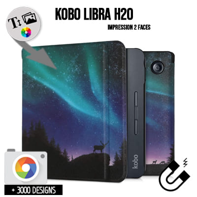 Housse portefeuille personnalisée Kobo Libra H2O
