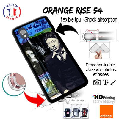 Silicone personnalisée Orange Rise 54 / Alcatel 1