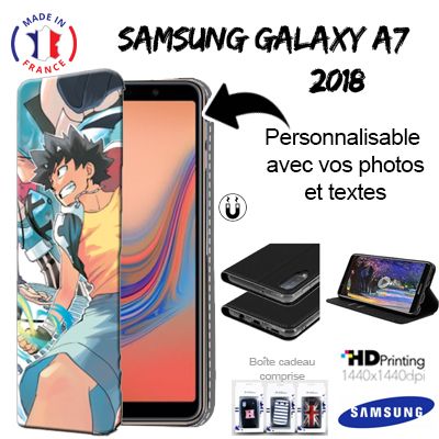 Housse portefeuille personnalisée Samsung Galaxy A7 2018