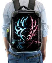 backpack Black Goku Face Art Blue and pink hair