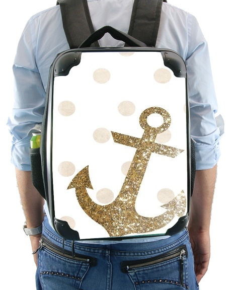Sac Glitter Anchor and dots in gold