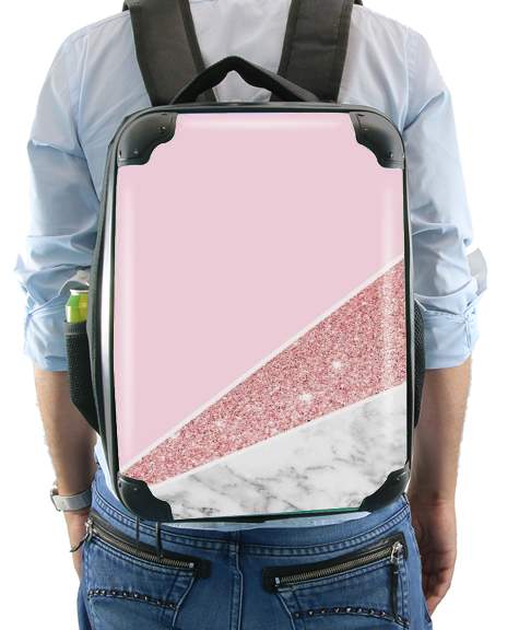 Sac Initiale Marble and Glitter Pink