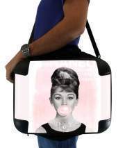 Sacoche Ordinateur portable PC / MAC Audrey Hepburn bubblegum