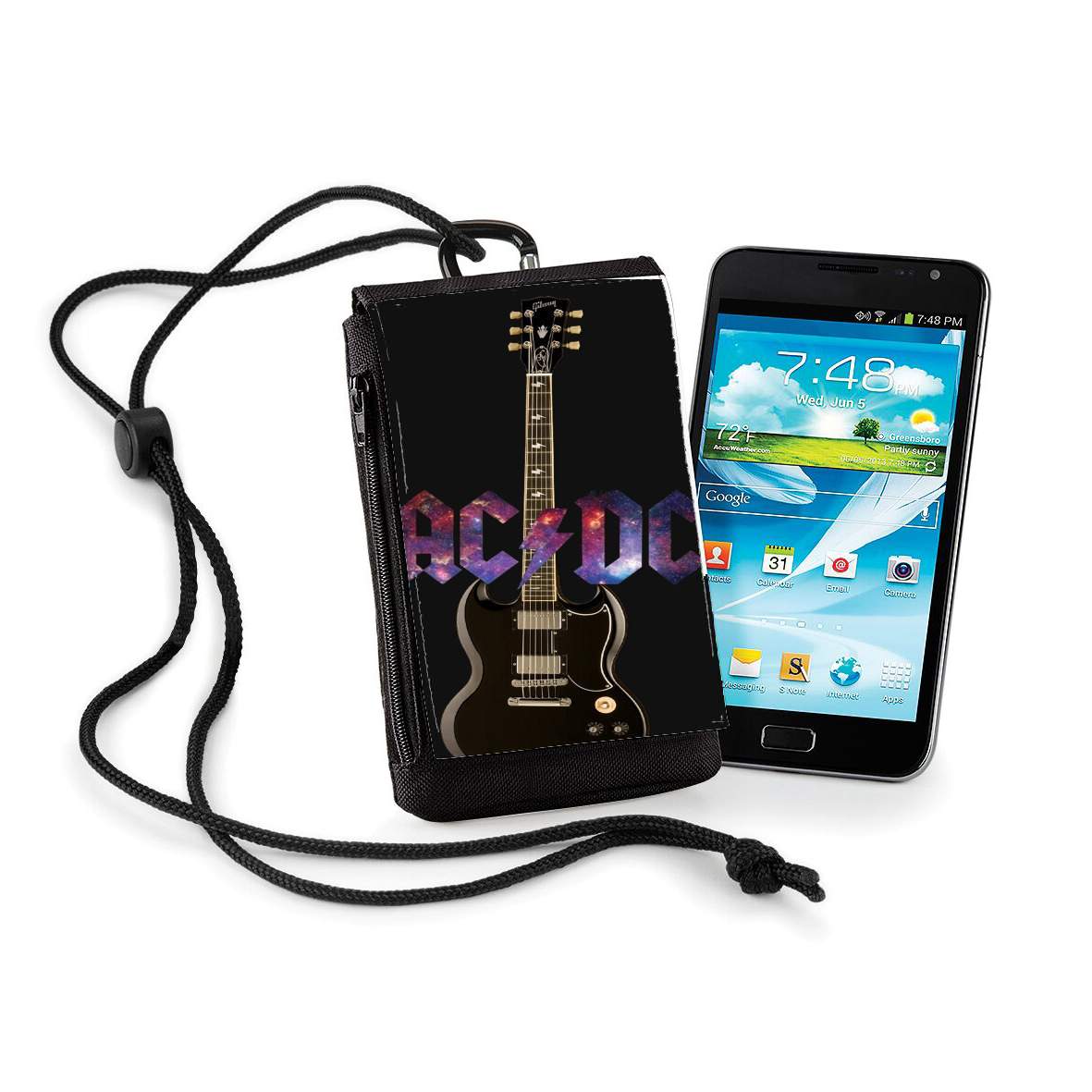 Pochette de téléphone business AcDc Guitare Gibson Angus