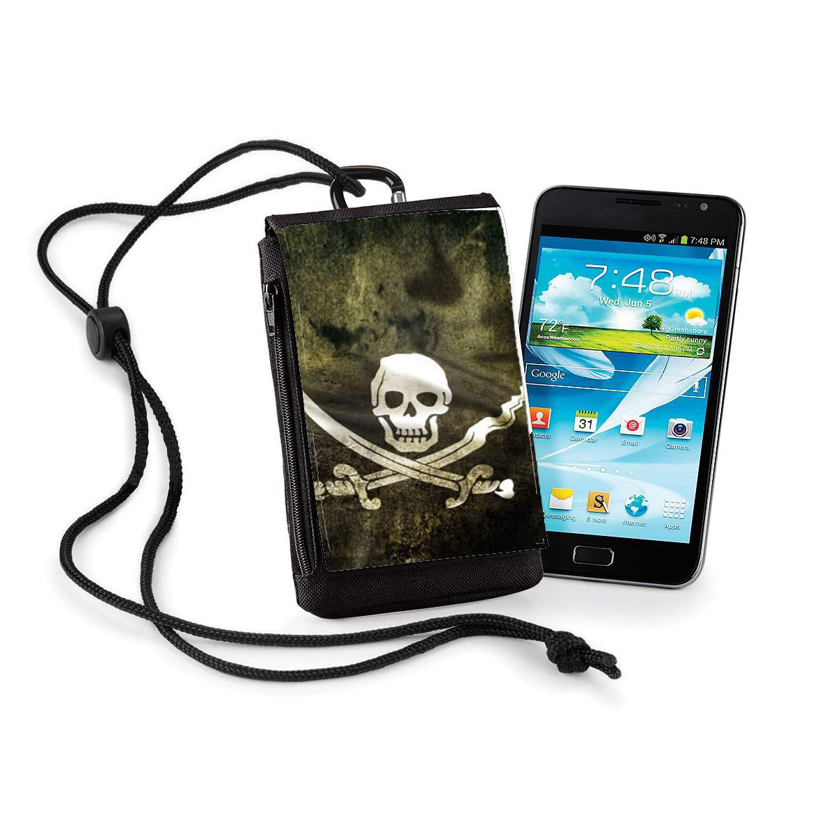 Pochette de téléphone business Pirate - Tete De Mort