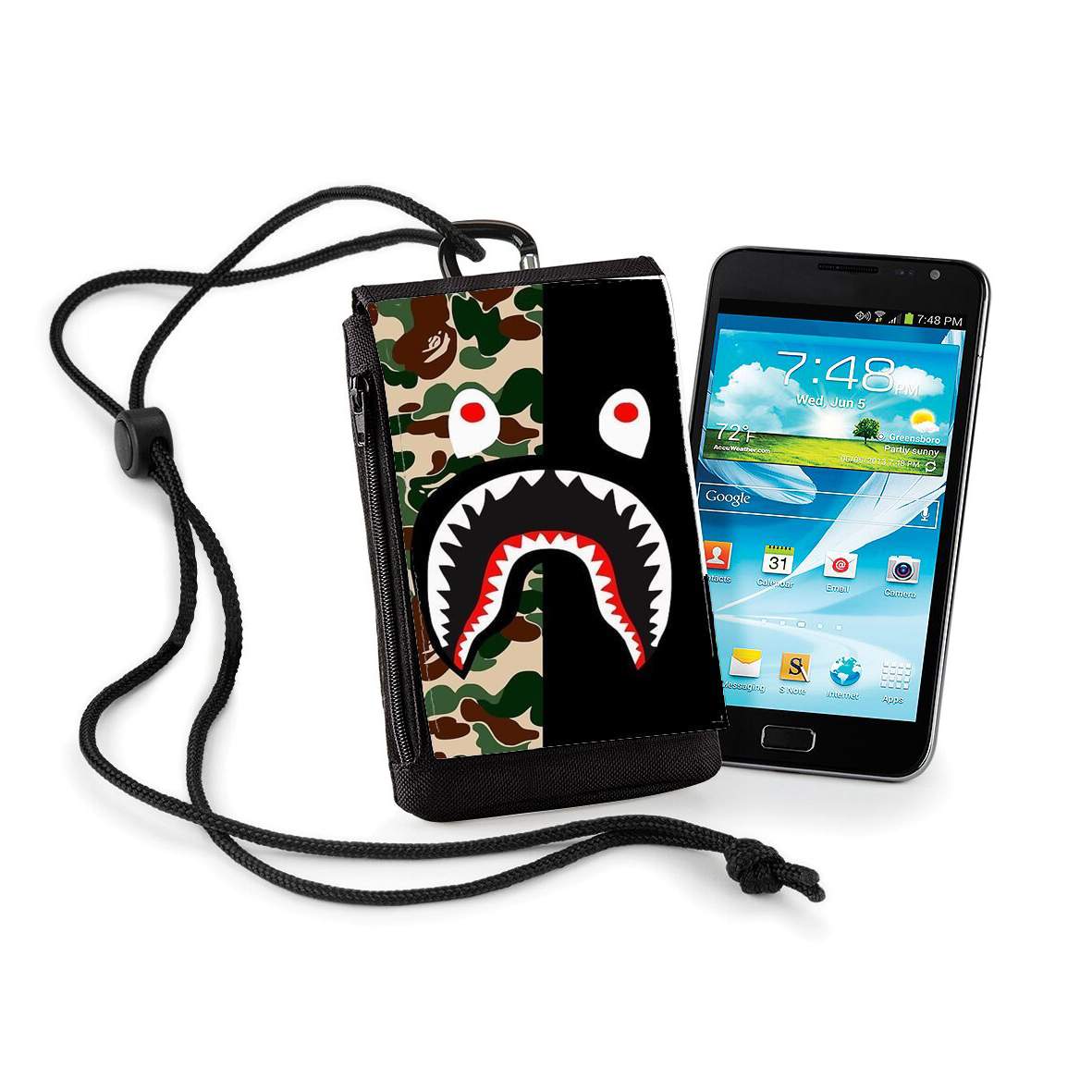Pochette Shark Bape Camo Military Bicolor