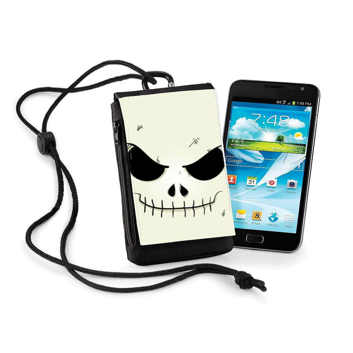 Pochette de téléphone business Squelette Face