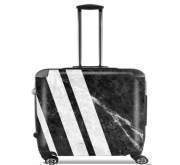 Valise ordinateur à roulettes - Bagage Cabine Black Striped Marble