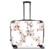 Valise ordinateur à roulettes - Bagage Cabine Cherry Blossom Aquarel Flower