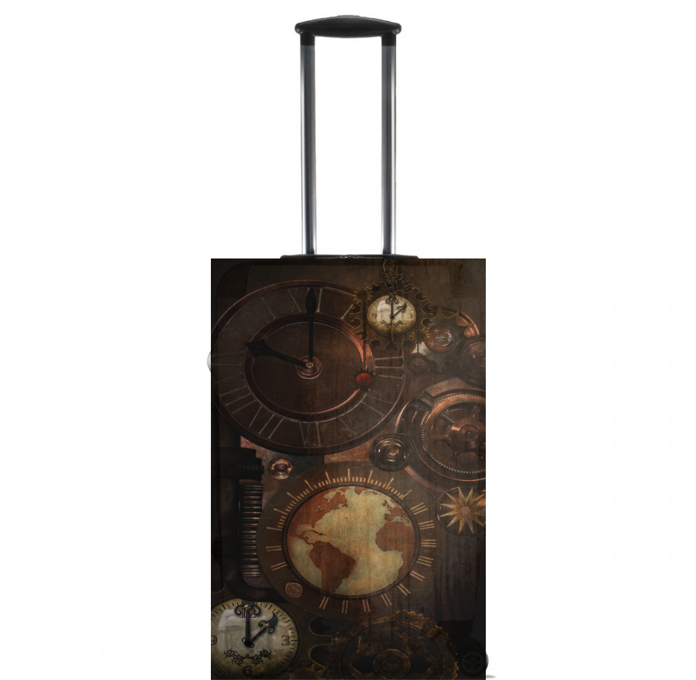 Valise Brown steampunk clocks and gears