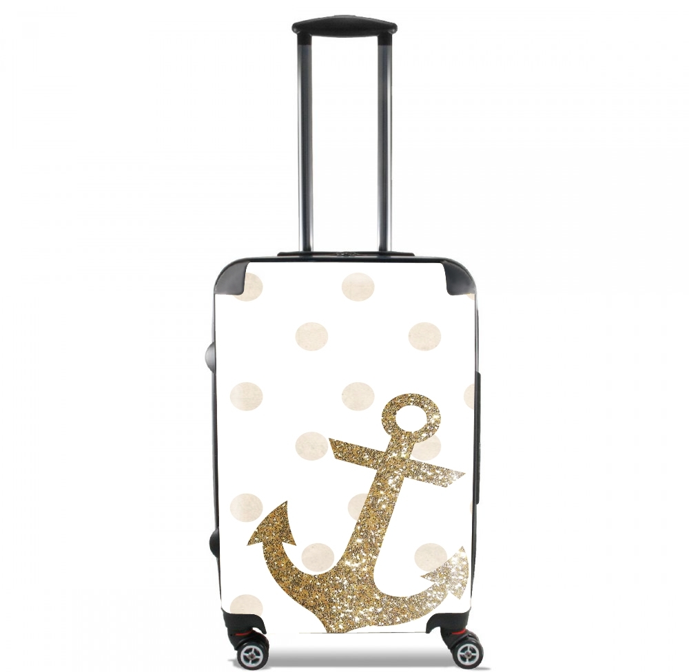Valise Glitter Anchor and dots in gold