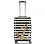 valise-format-cabine gold glitter anchor in black