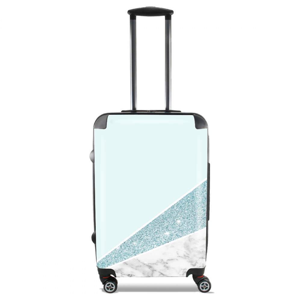 Valise Initiale Marble and Glitter Blue