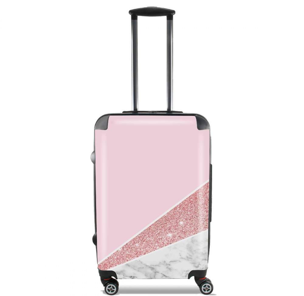 Valise Initiale Marble and Glitter Pink