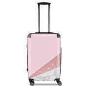 Valise format cabine Initiale Marble and Glitter Pink