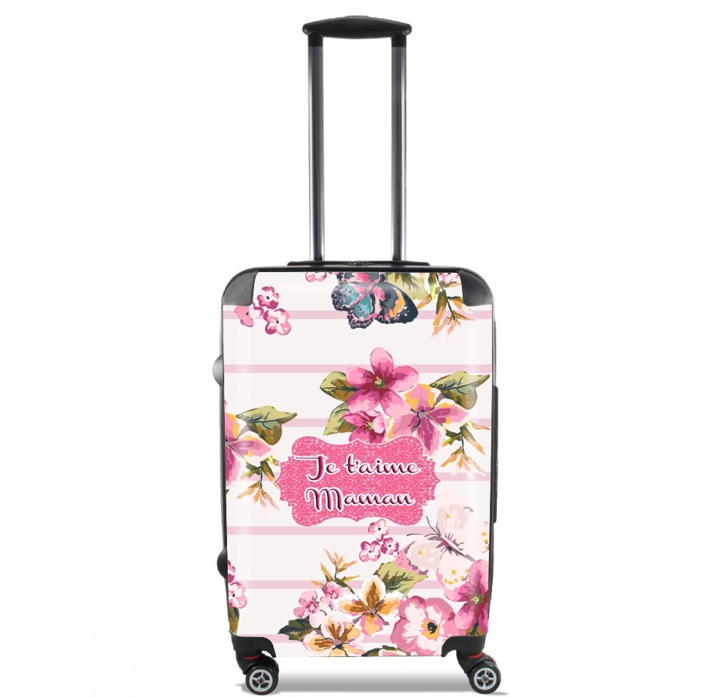 Valise Pink floral Marinière - Je t'aime Maman