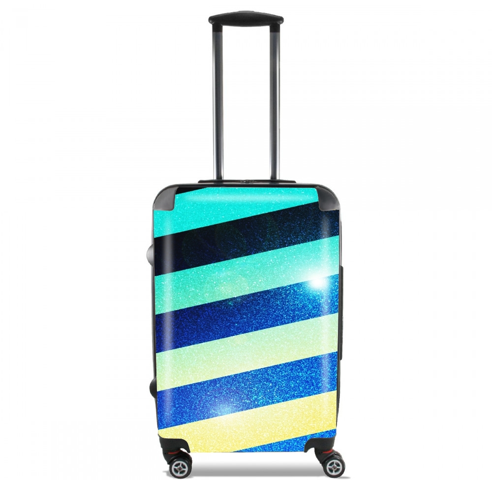 Valise Striped Colorful Glitter